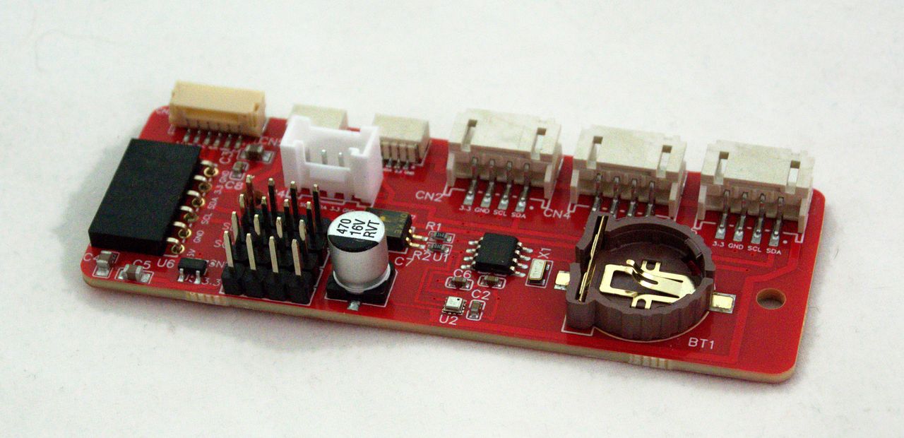 Real photo of the assembled Aura PCB — component side
